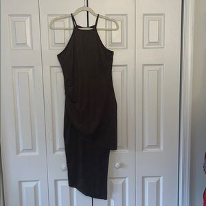 Elegant Brown Sleeveless Dress